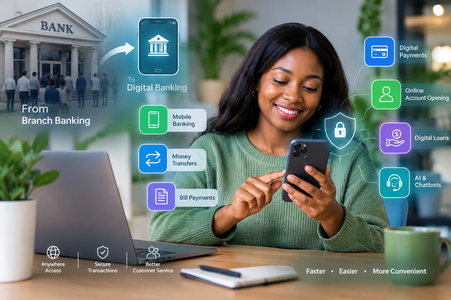Digital banking technology transforming modern banking services