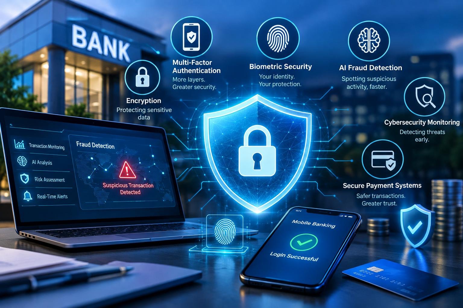 How Technology Helps Financial Institutions Prevent Fraud and Cybercrime 3 Financial cybersecurity protecting banks from fraud and cybercrime