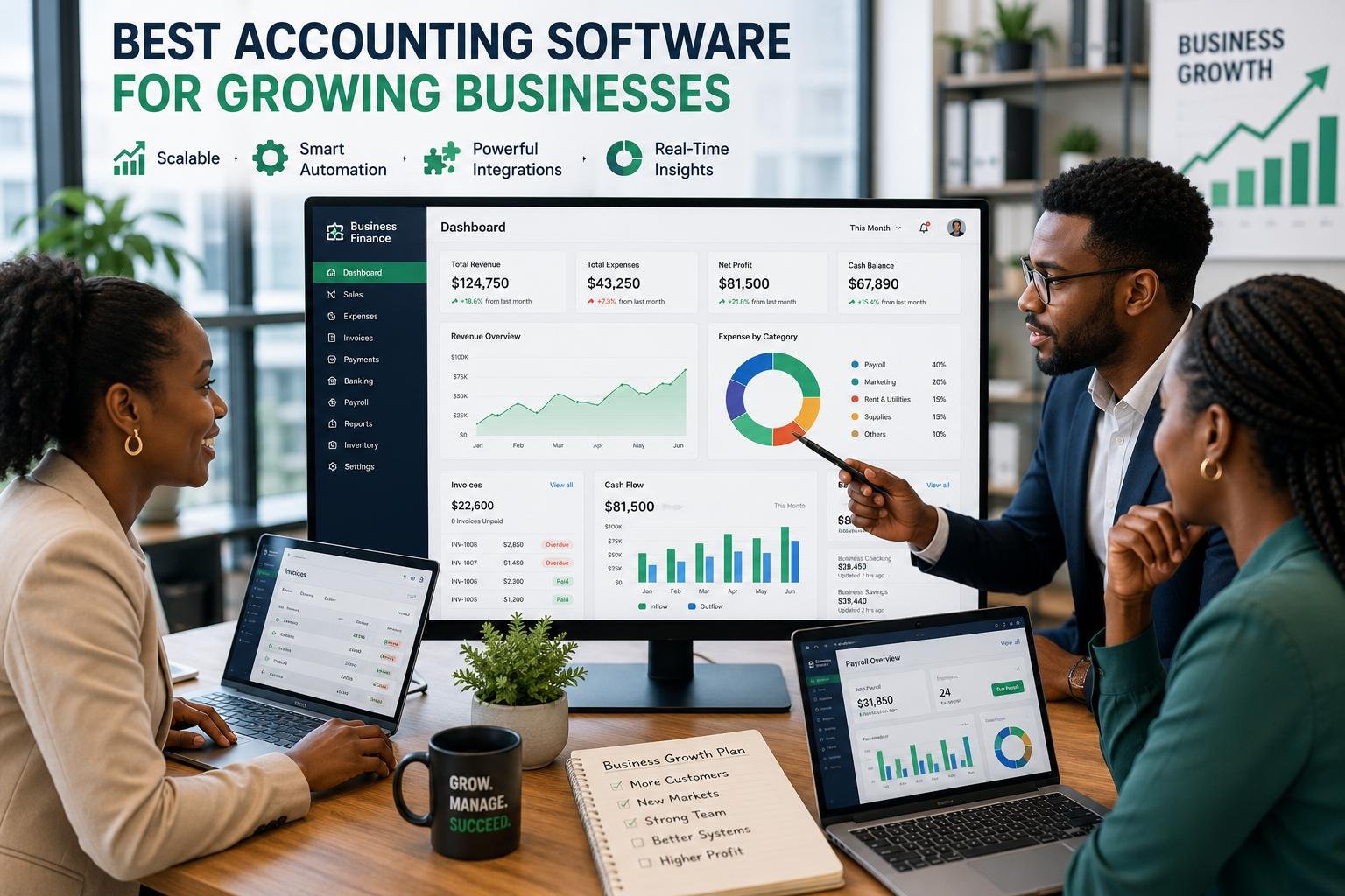 Accounting software for growing businesses with financial dashboards