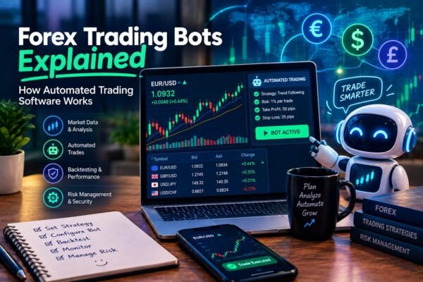 Forex trading bots automating currency trading on a digital trading platform