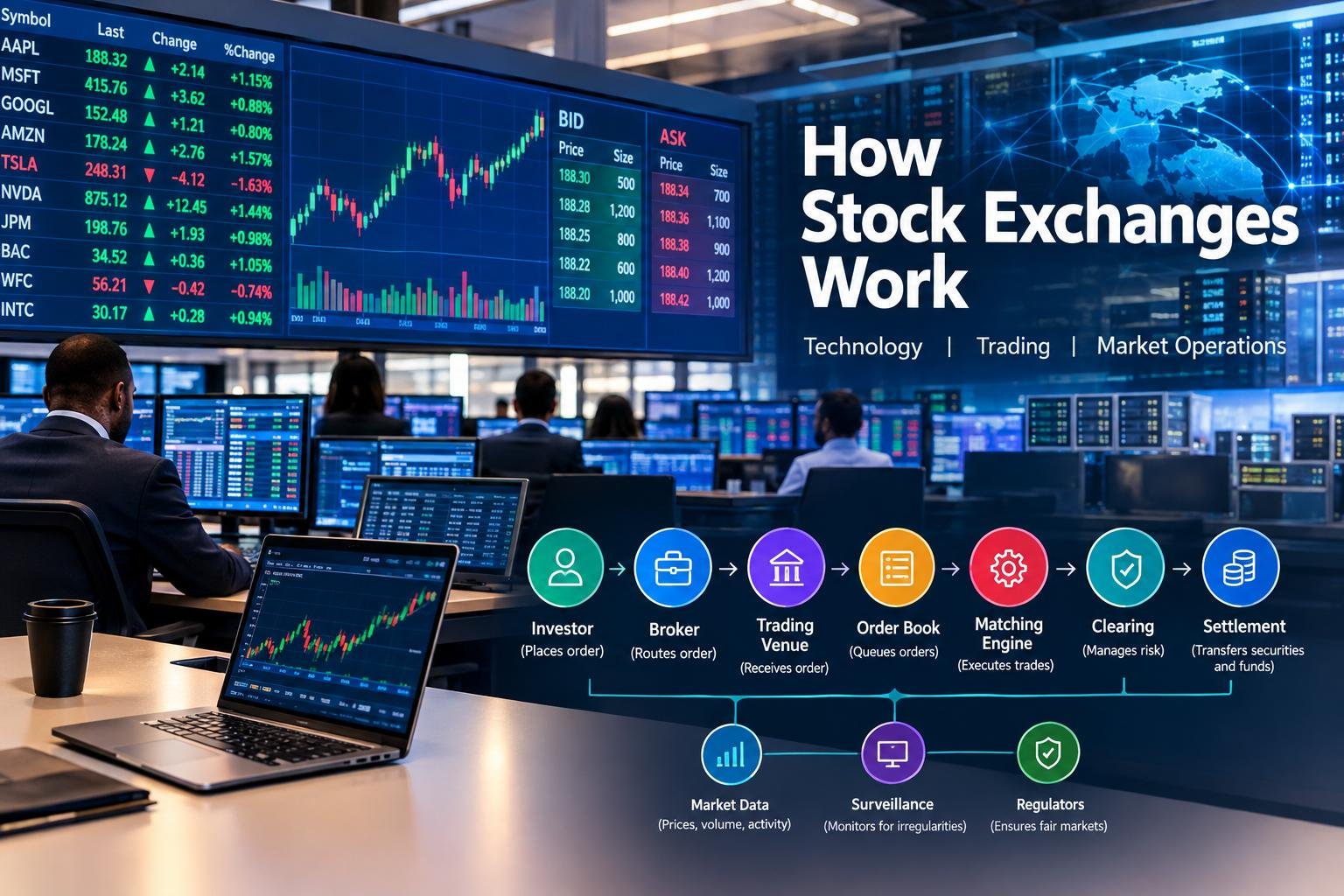 How Stock Exchanges Work: Technology, Trading and Market Operations 4 How stock exchanges work through electronic trading technology