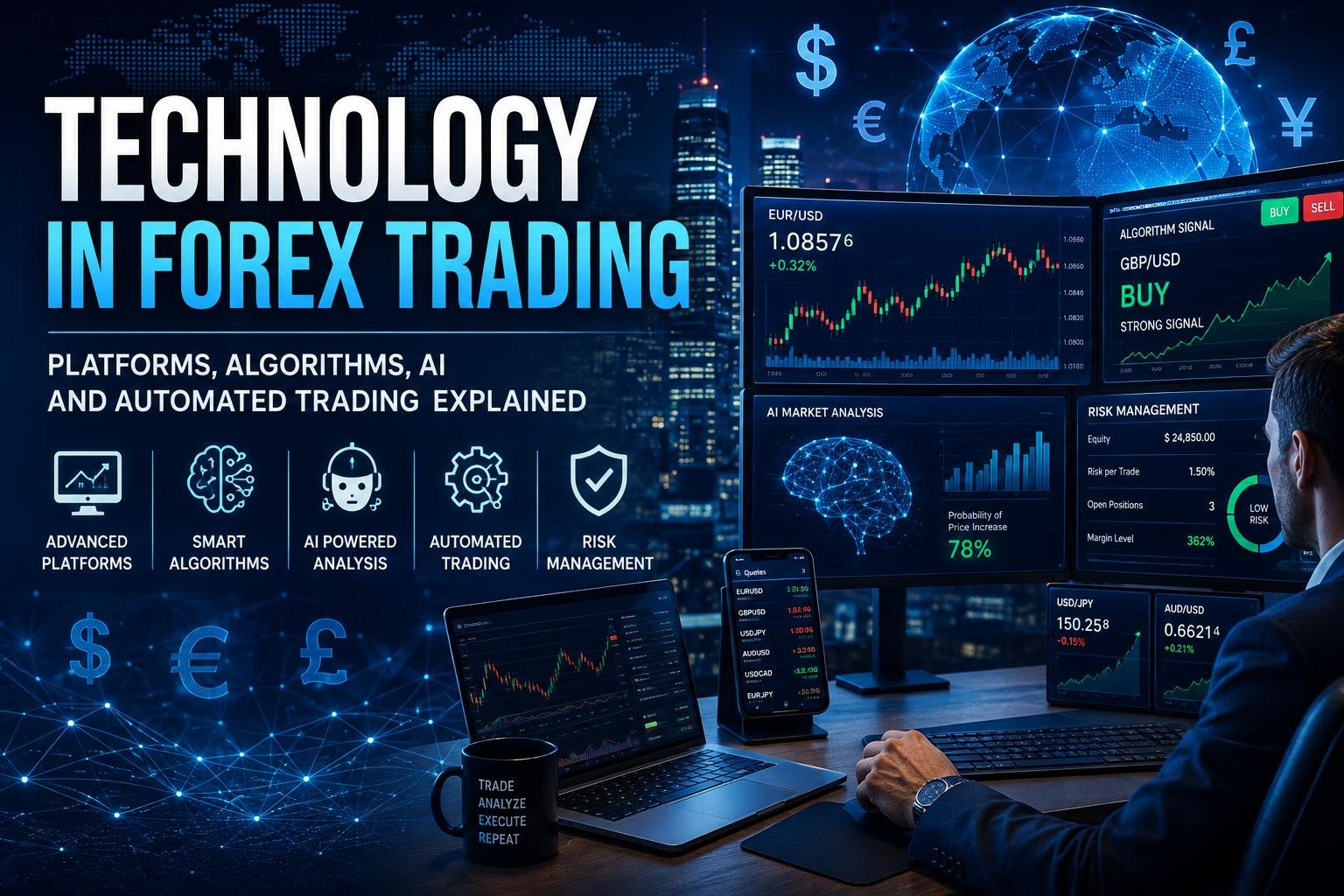 Technology in Forex Trading with AI, algorithms, platforms and automated systems