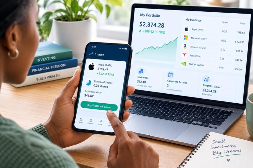 Fractional shares investing through digital brokerage technology