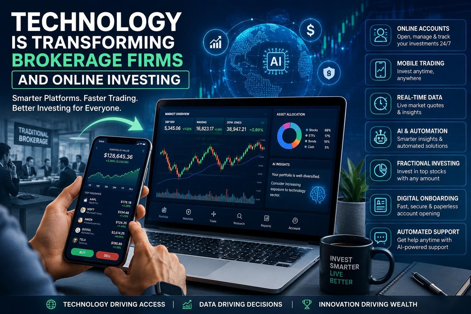 Technology transforming brokerage firms and online investing