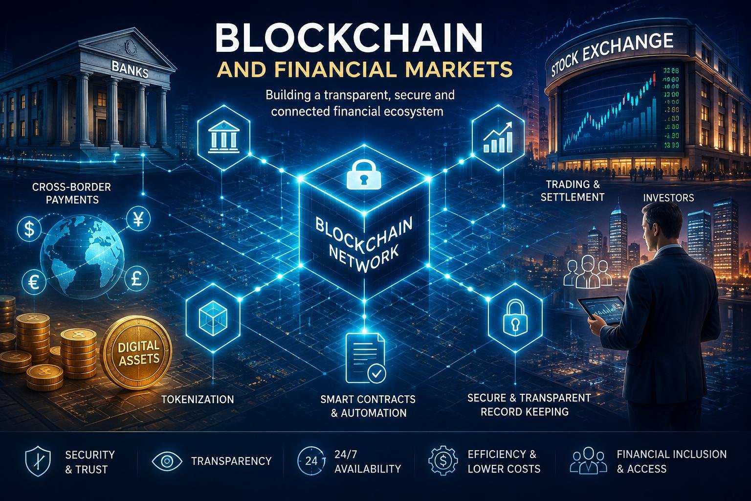 Blockchain and Financial Markets: Applications in Banking, Trading and Investment 3 Blockchain technology connecting banks, trading and investment markets