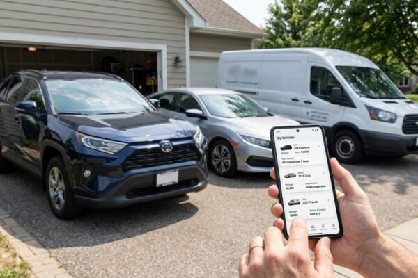 Multiple vehicle management apps for tracking cars, maintenance, mileage, and repairs