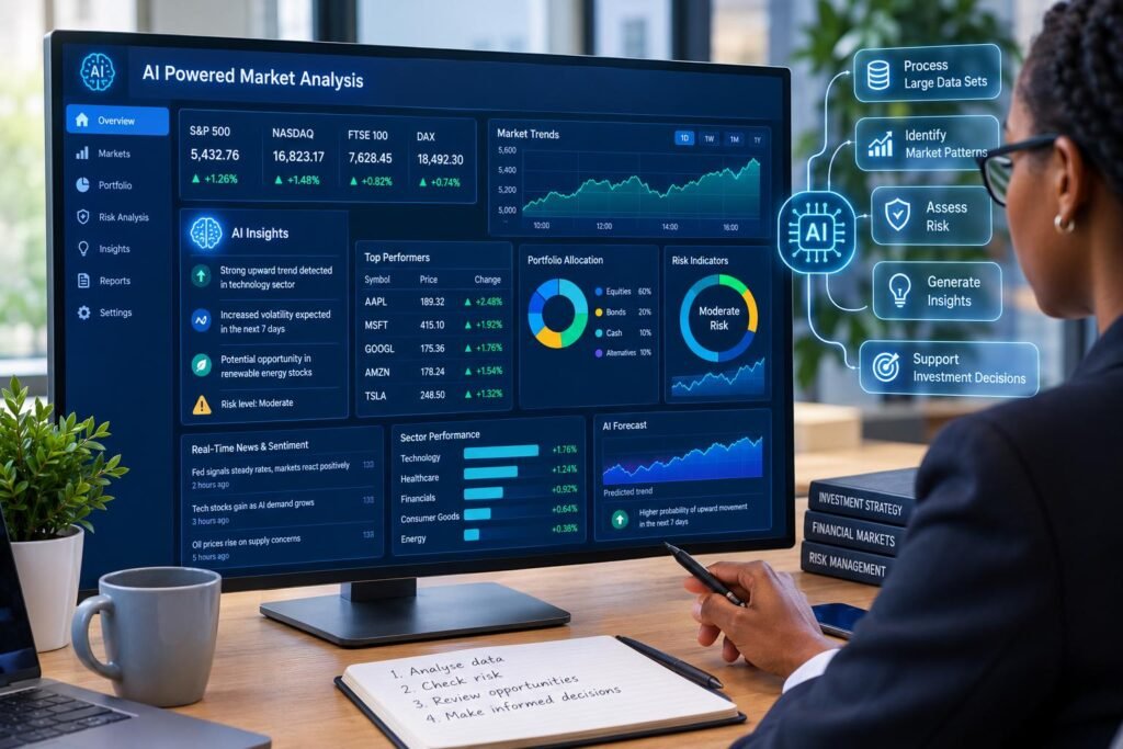 AI analyzing financial data for investment decisions
