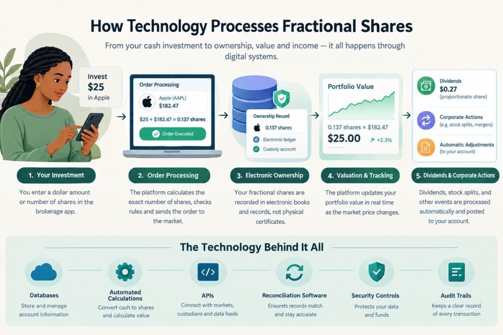 Fractional Shares Explained: How Technology Makes Investing More Accessible 2 How technology processes fractional shares and digital ownership