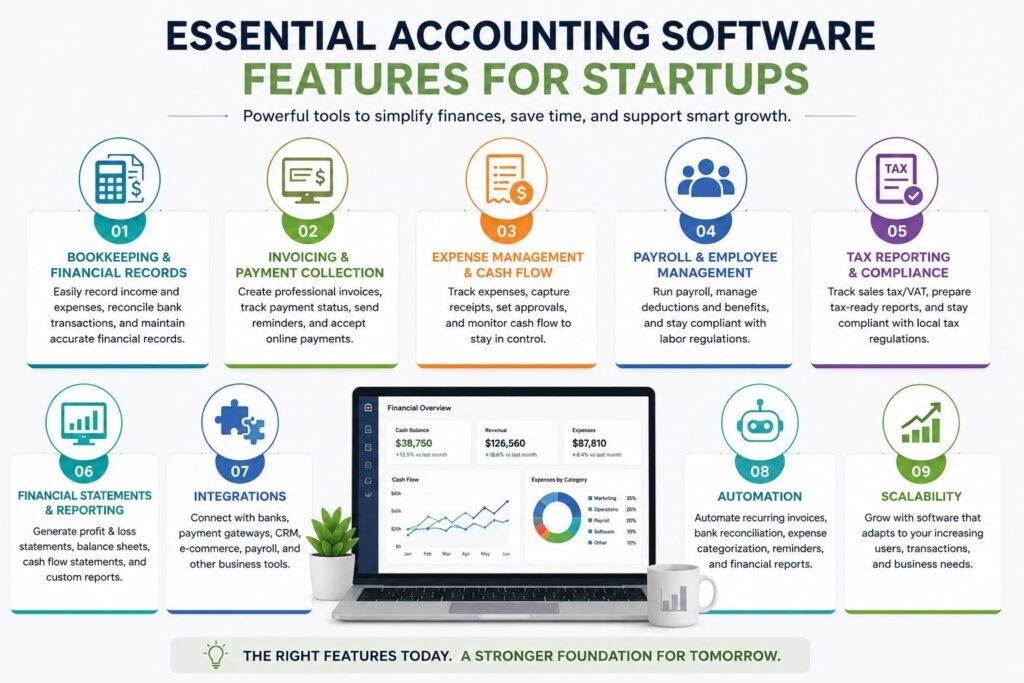 Essential accounting software features for startups
