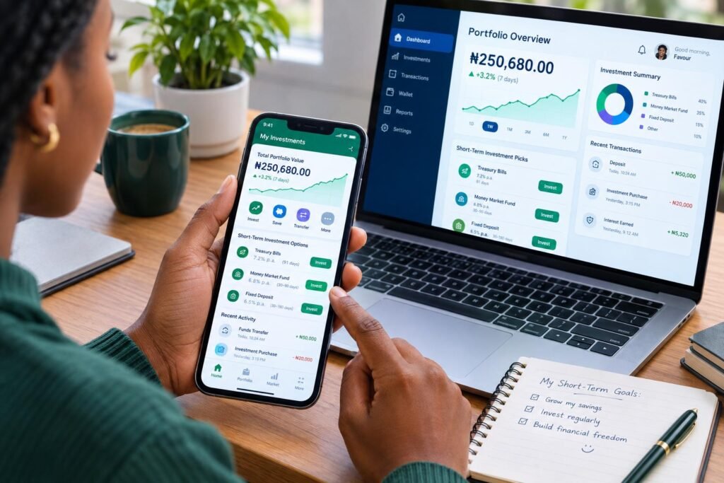 How FinTech Is Changing Short-Term Investments and Financial Services 2 Investor using digital FinTech platform to manage short-term investments