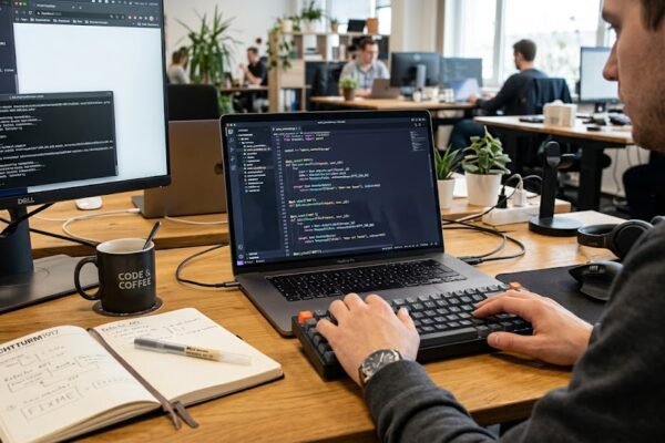 Programming syntax and coding errors displayed in a code editor