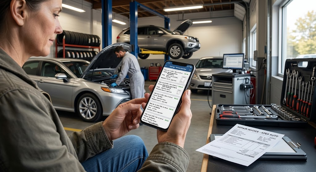 Best Apps for Keeping a Digital Car Repair and Maintenance Log 2 Digital car maintenance log used to record vehicle repair costs, replacement parts, mileage, and service history.