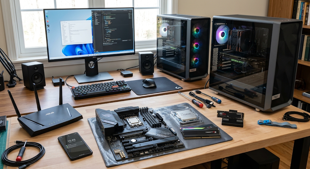 Major hardware components of a modern computing system