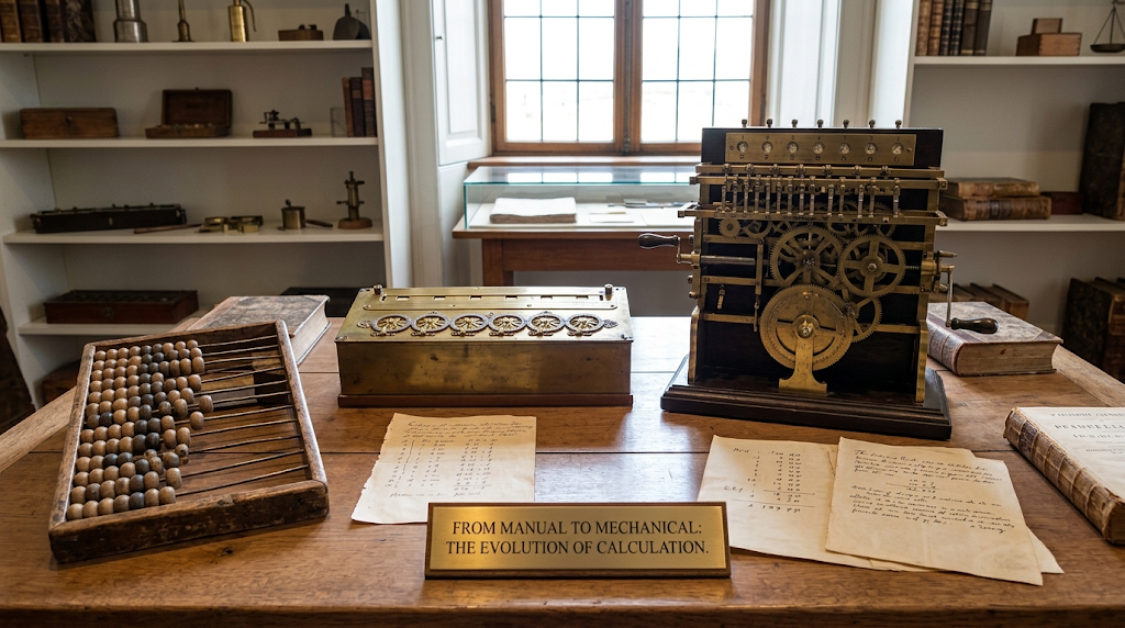 Ancient abacus and early mechanical calculating devices