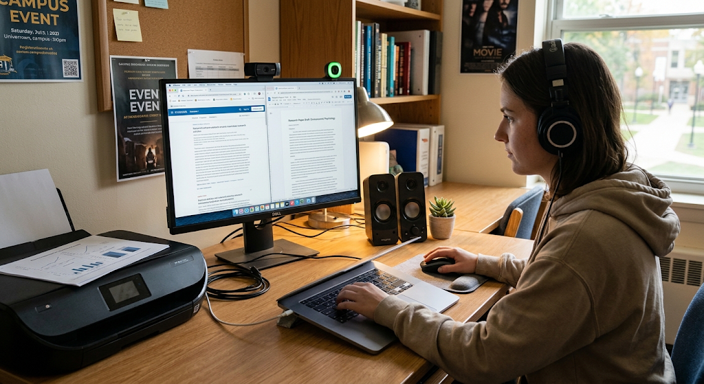 Hardware vs Software: Understanding the Main Components of Computing 4 Student using computer input and output hardware devices