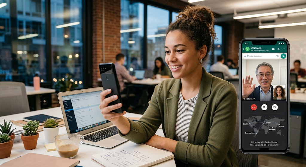 Smartphone enabling communication across international borders