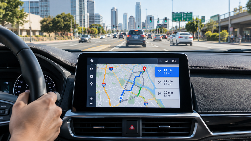 How GPS Navigation Calculates the Fastest Route, Shortest Route, and Best Route 3 GPS navigation choosing a longer route that avoids traffic for a faster journey