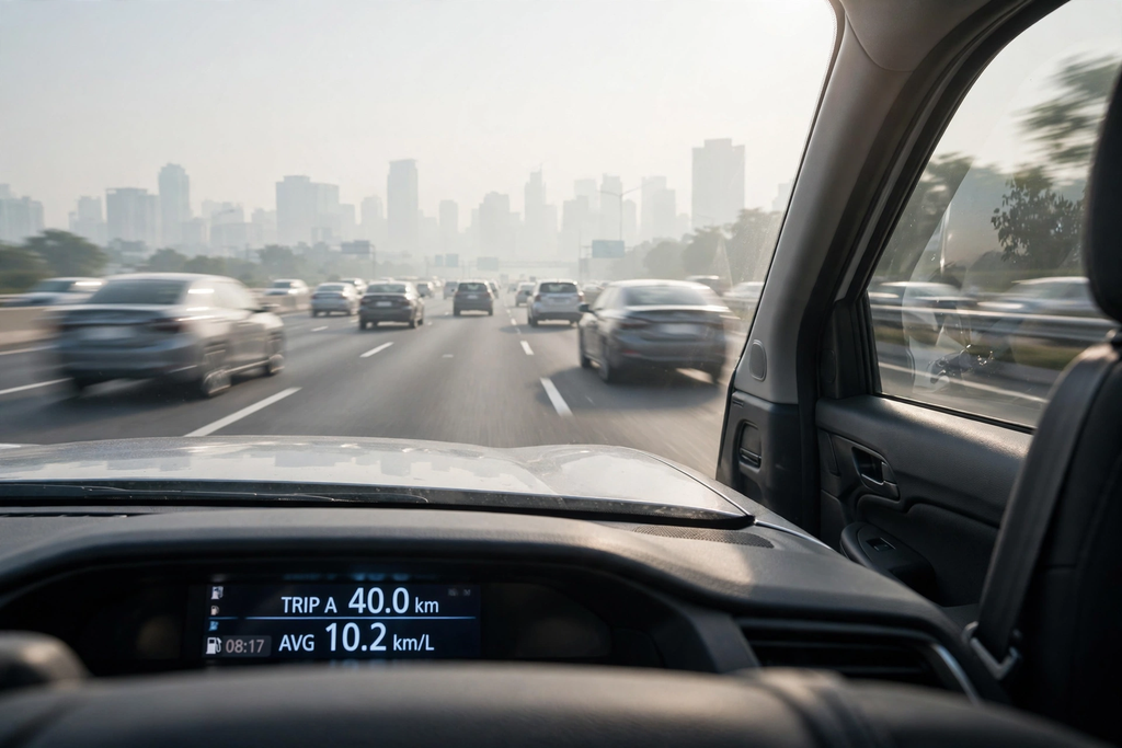 How Much Does It Cost to Drive a Car Per Mile or Kilometer? 2
driving cost per kilometer daily 40 km commute view showing 10.2 km per liter fuel economy on highway