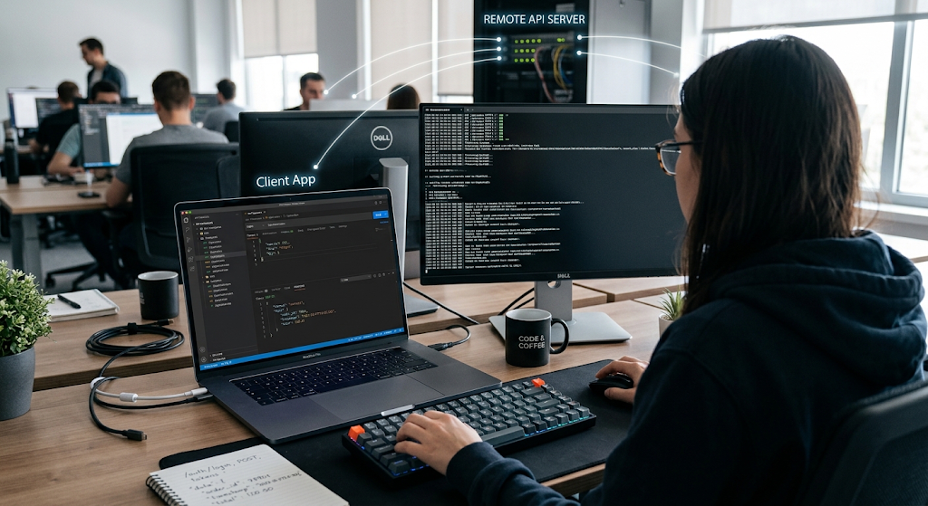 REST API communication between a client application and server