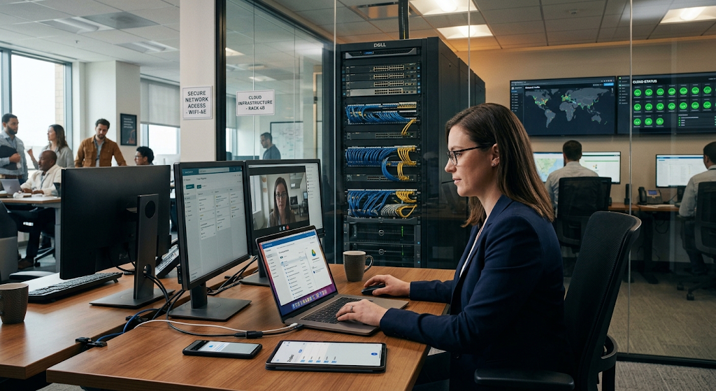 Cloud storage allowing authorized users to access data across connected devices