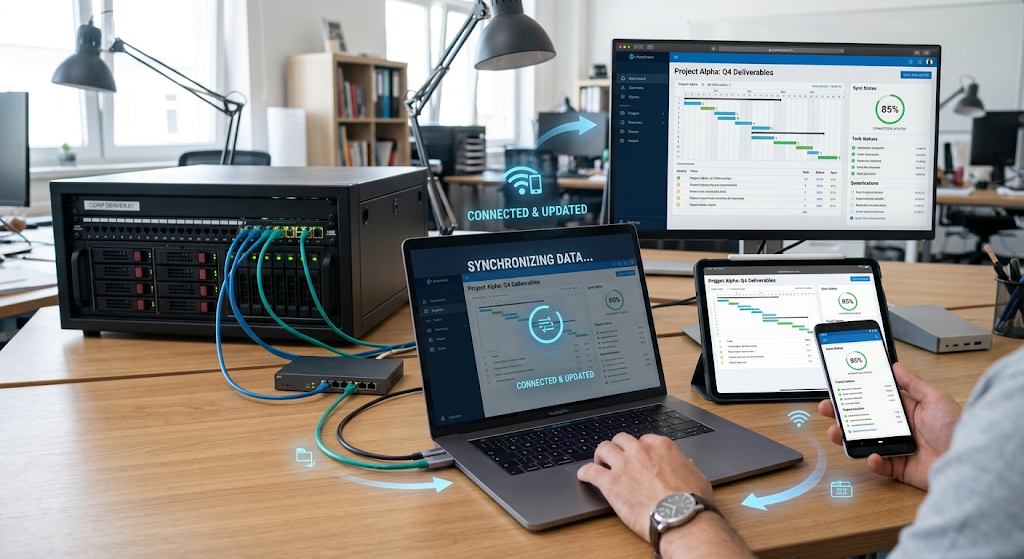 Data synchronization between connected devices and network systems