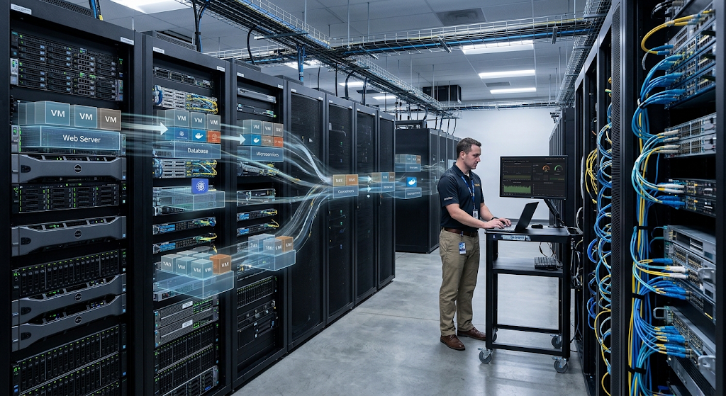 Virtualization improving resource utilization in a modern data center