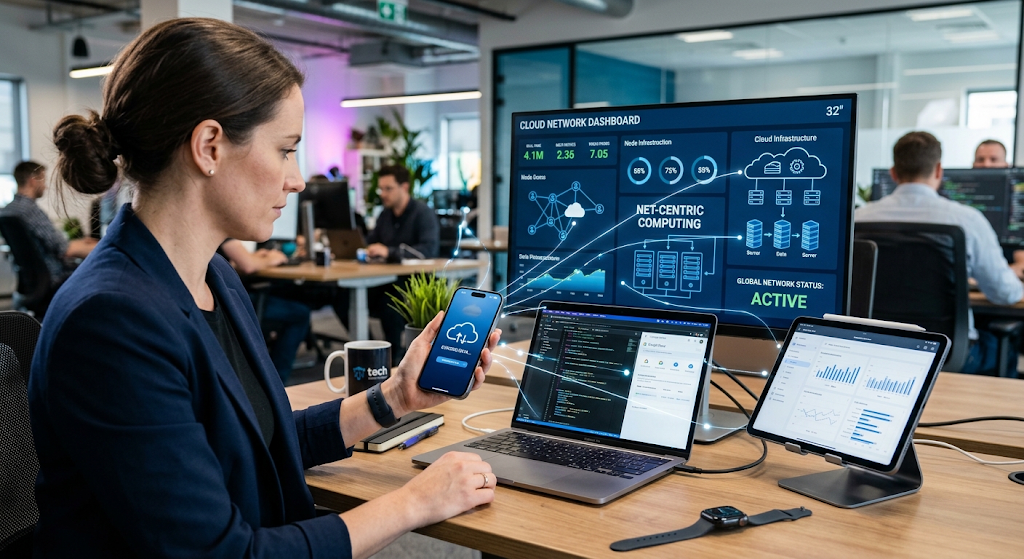 Connected mobile devices accessing cloud and network computing resources