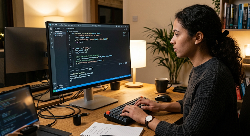 Programming function with parameters and return value