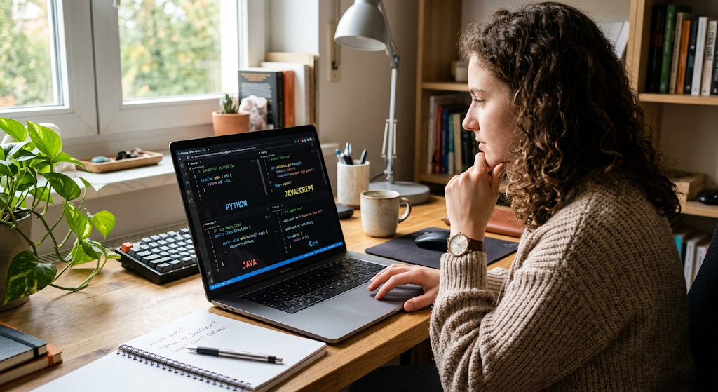 How to Start Programming: A Step-by-Step Guide for Beginners 2 Beginner choosing a programming language to learn