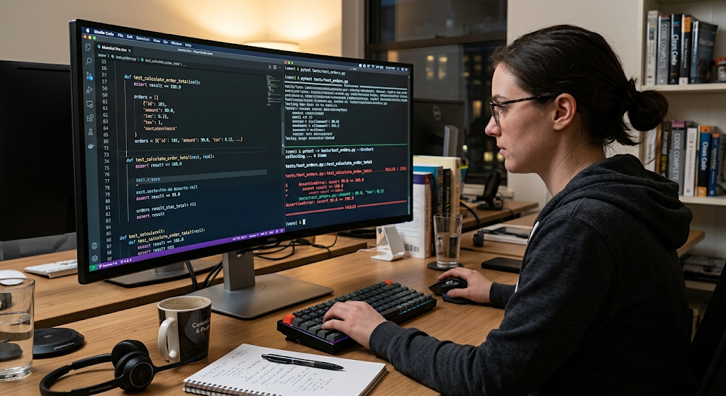 Programming Syntax and Common Coding Errors Beginners Should Understand 5 Programmer testing code and checking debugging results