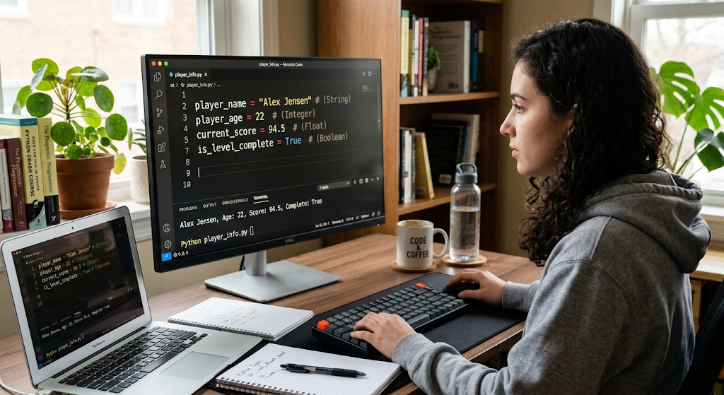 Programming Fundamentals Every Beginner Should Understand 3 Programming variables and data types displayed in a code editor