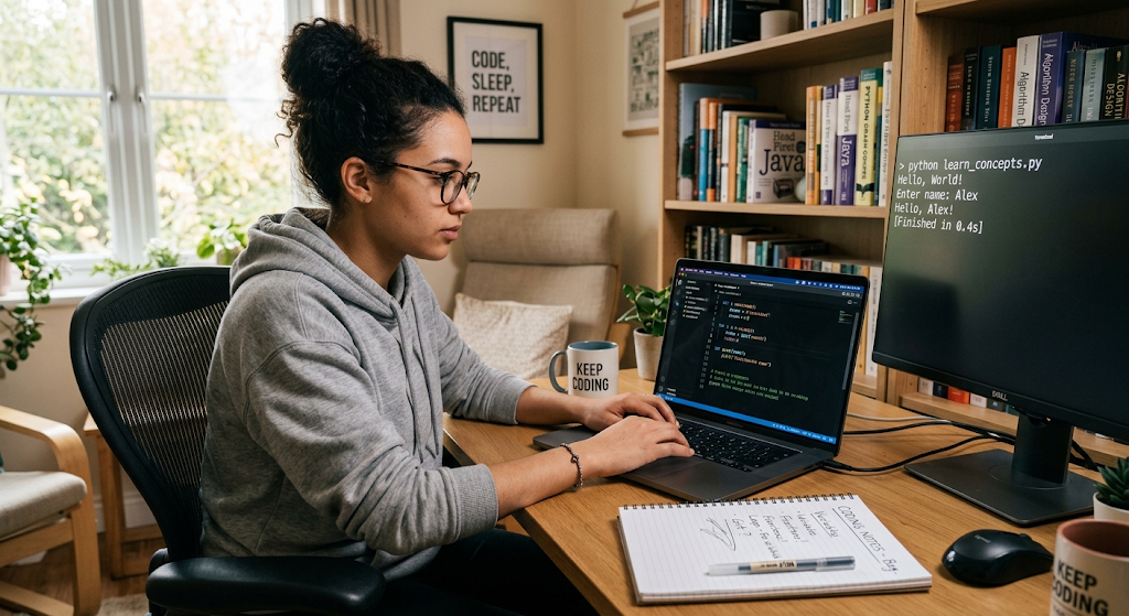 Programming Fundamentals Every Beginner Should Understand 2 Beginner learning programming fundamentals on a computer