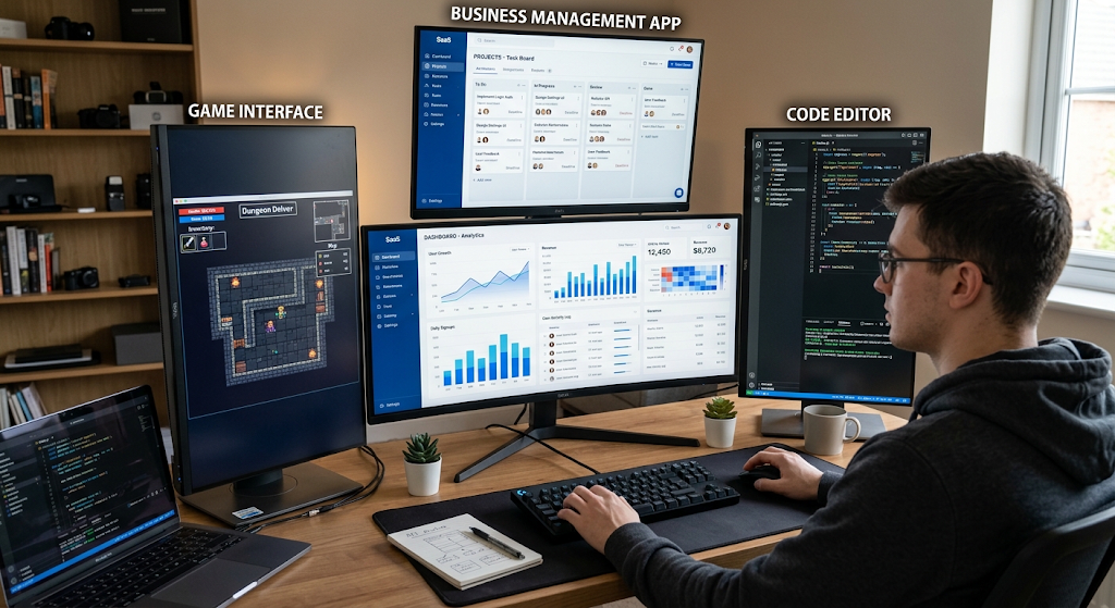 Advanced programming projects including dashboards, games, business applications and APIs