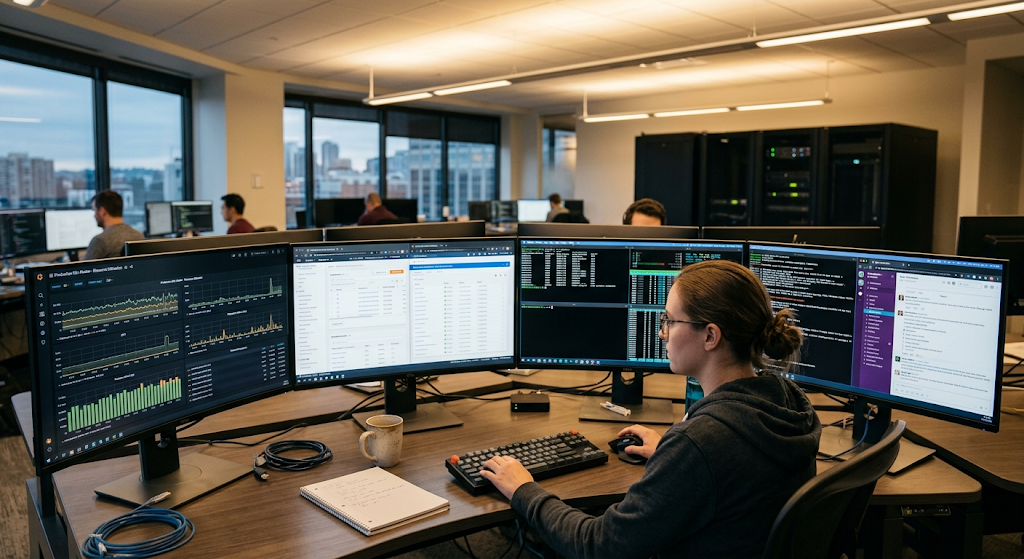 Data engineer working with databases and data pipelines