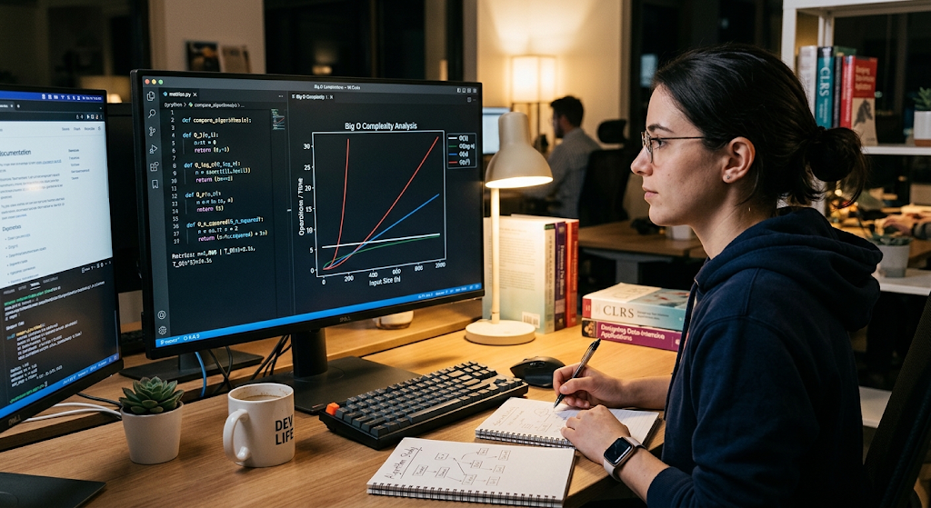 Data Structures and Algorithms: Understanding the Connection 6 Big O notation graph showing algorithm complexity and performance