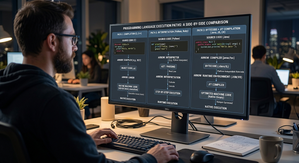 Compiled vs Interpreted Languages: How Programming Code Becomes Software 6 Comparison of compiled interpreted and hybrid programming execution models
