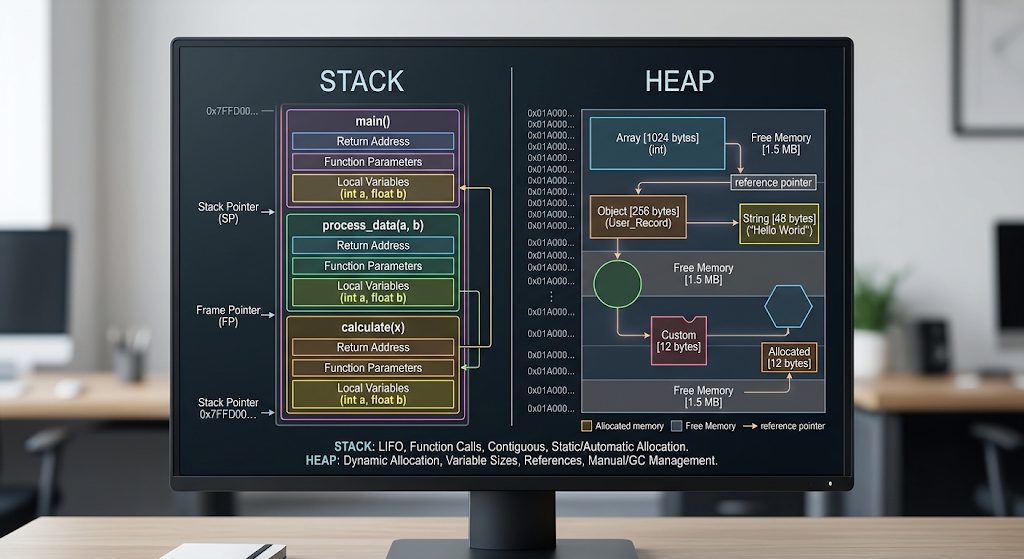 Memory Management in Programming Languages: Stack, Heap, Garbage Collection and More 5 Stack vs heap memory comparison in programming