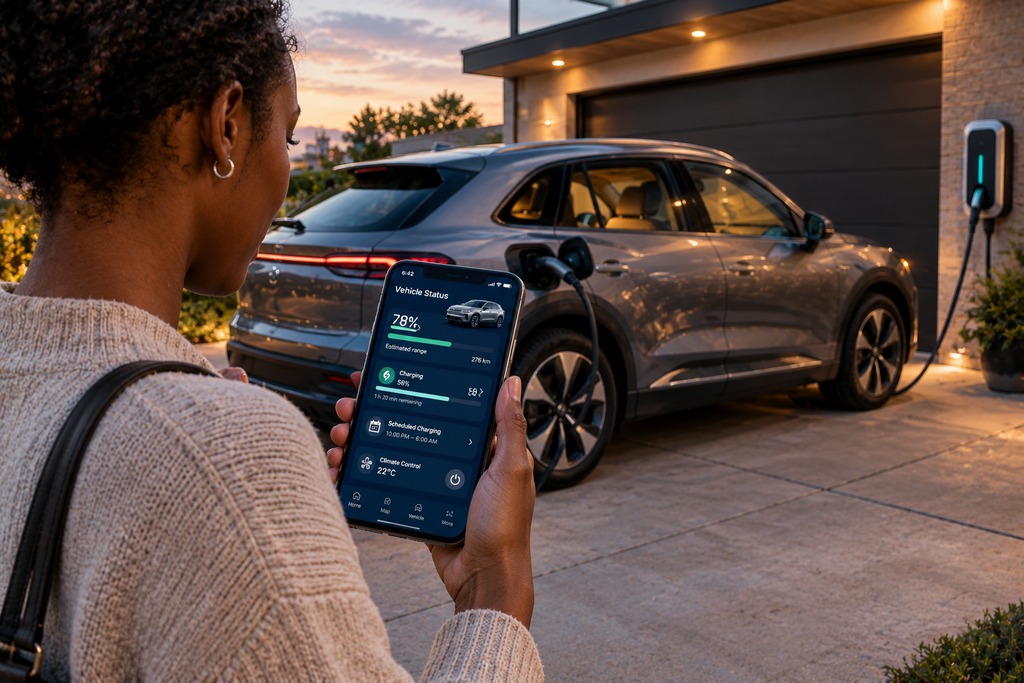 Best EV Apps for Tesla, Hyundai, Kia, Ford, BMW, and Other Electric Cars 2 EV apps for electric cars helping an owner monitor battery and manage charging remotely