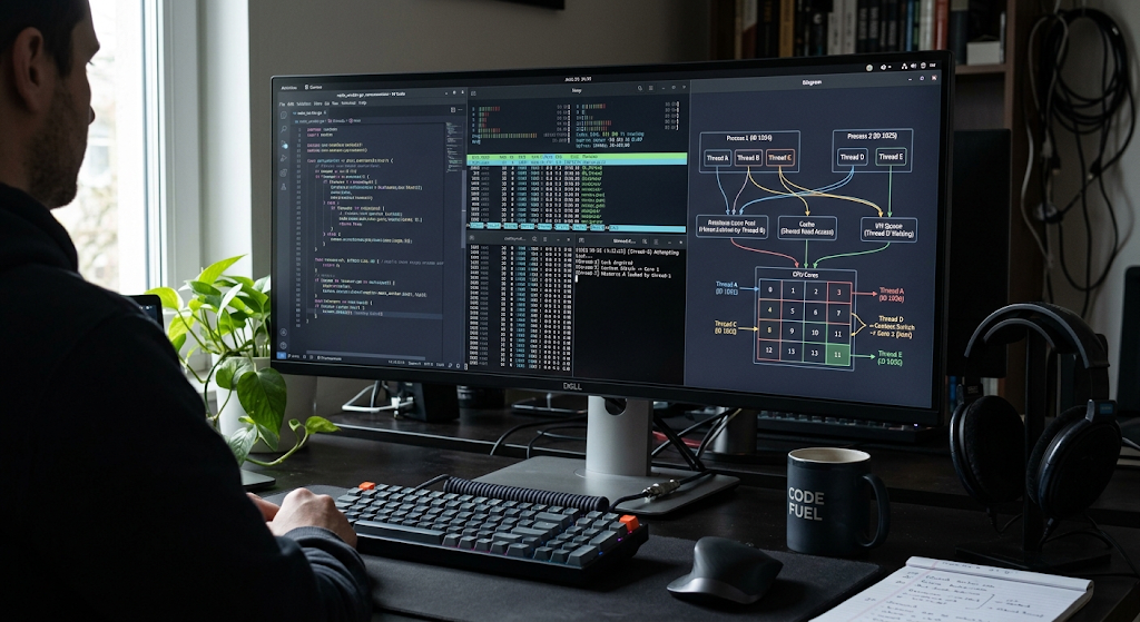 Multitasking and Multithreading: How Operating Systems Run Multiple Tasks 5 Multicore processor executing tasks in parallel