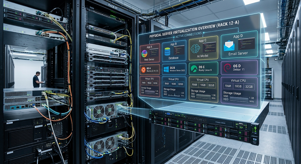 How Does Cloud Computing Work? Understanding Servers, Data Centers, and Virtualization 3 Virtualization dividing a physical server into multiple virtual machines