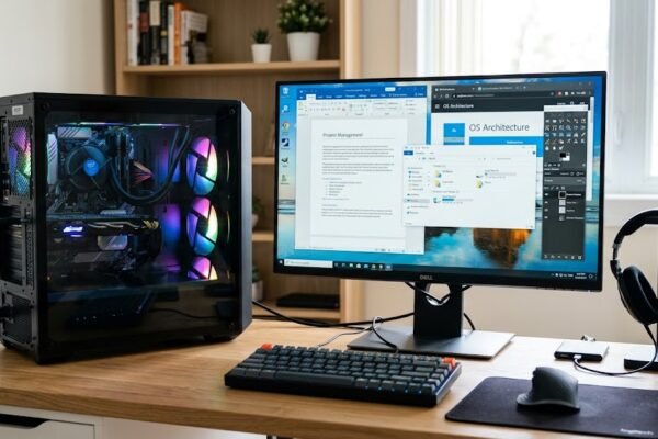 Operating system managing computer hardware and software