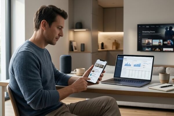 AI in everyday life powering smartphones, smart home devices, search, recommendations, and digital technology