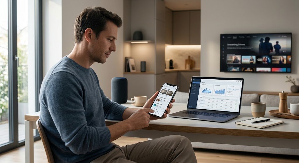 AI in everyday life powering smartphones, smart home devices, search, recommendations, and digital technology