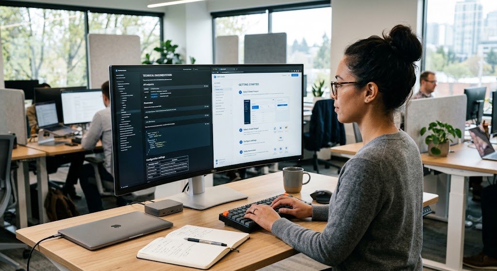 Technical Documentation vs User Documentation: Key Differences Explained 7 Technical documentation and user documentation displayed on computer screens