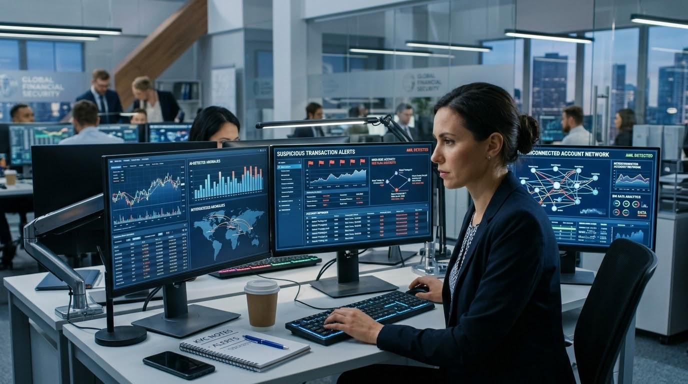 How Big Data Analytics Helps Banks Detect Money Laundering and Financial Crime 3 Bank analyst using big data analytics to detect money laundering and financial crime.