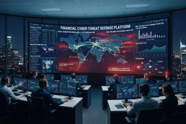 AI fraud detection system monitoring suspicious bank transactions