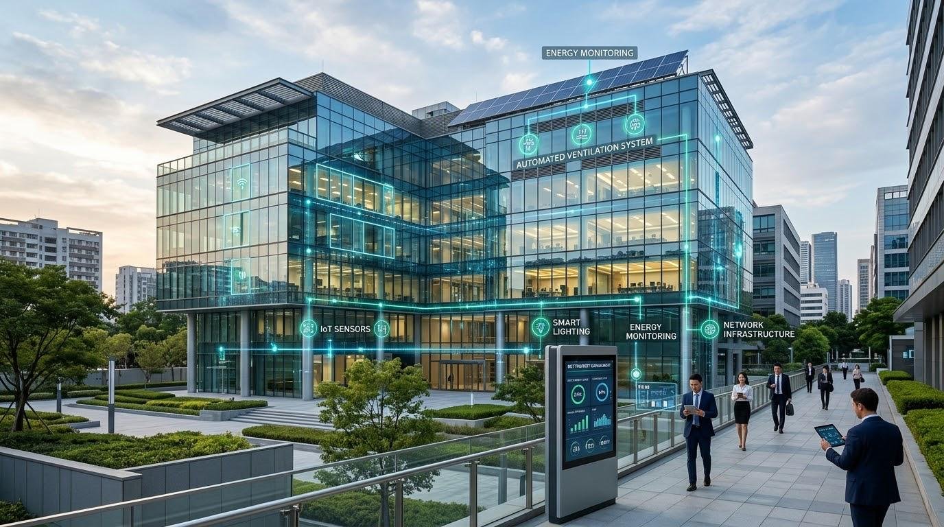 Smart Buildings and IoT: How REITs Use Connected Technology to Manage Properties 3 Smart building technology and IoT systems helping REITs manage commercial properties efficiently.
