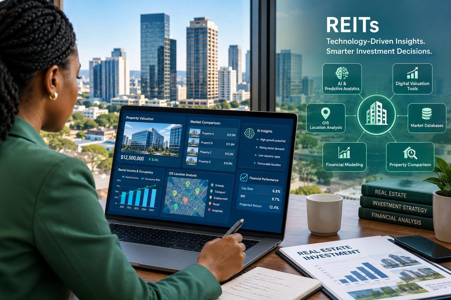 REIT property valuation technology used to analyze real estate values and investment opportunities.