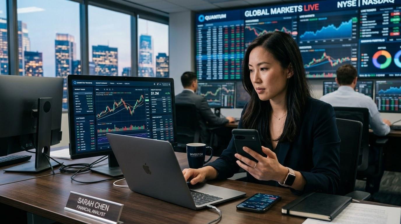 How Online Brokerage Platforms Work: Technology, Fees and Investment Services Explained 2 Investor using an online brokerage platforms to monitor stock market data and manage investments.