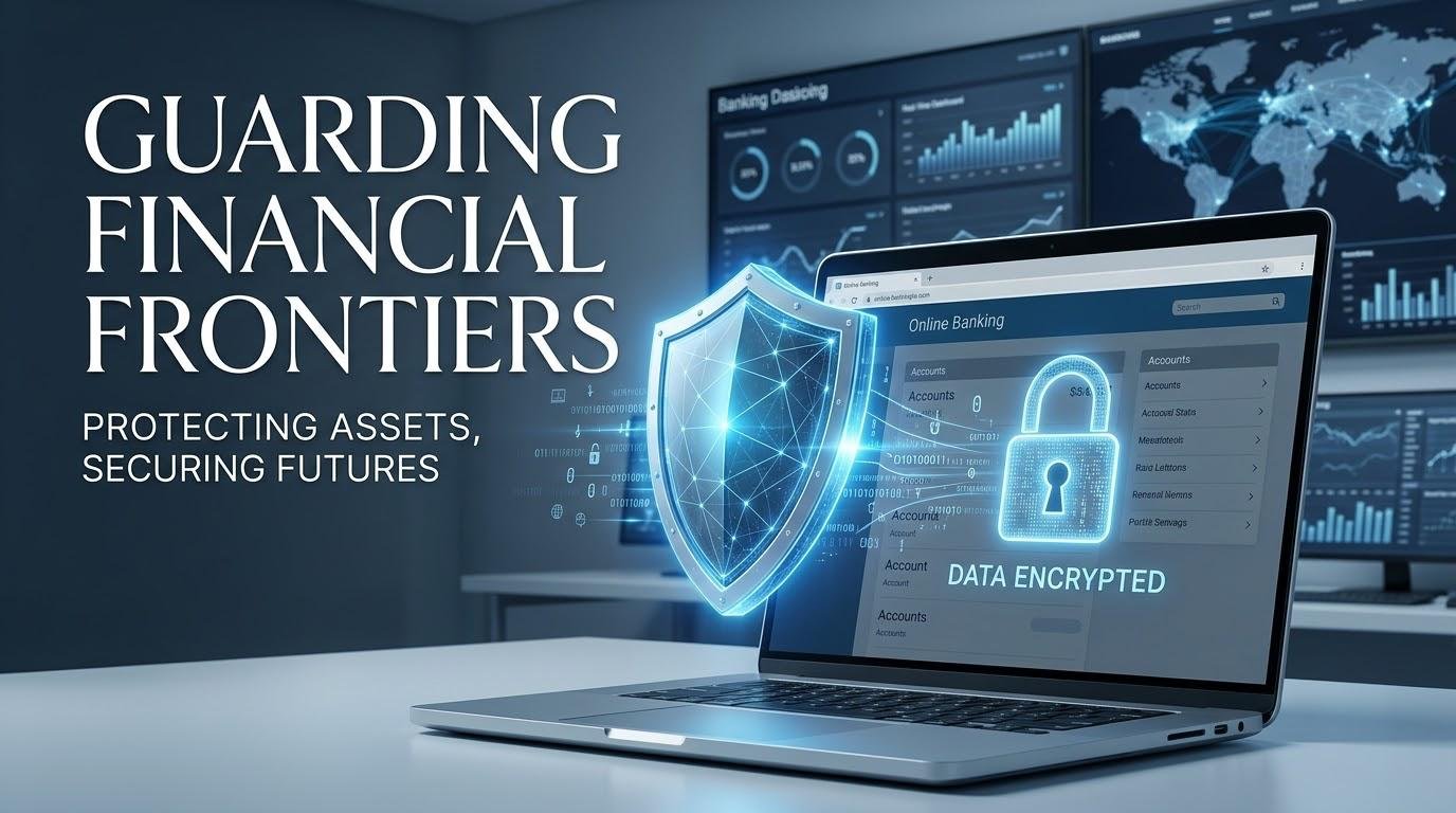 Cybersecurity technologies protecting banks, financial data, and customer information.